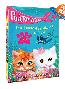 英文原版 Purrmaids Fin tastic Adventures 1-4 Gift Set 美猫鱼4册盒装 英文版 进口英语原版书籍儿童外文书