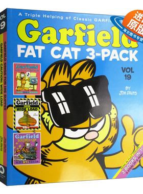 英文原版 Garfield Fat Cat 3 Pack 19 加菲猫漫画三合一合订本19 英文版