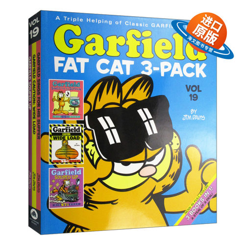 英文原版 Garfield Fat Cat 3 Pack 19 加菲猫漫画三合一合订本19 英文版