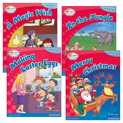 英文原版 Bright Readers L1 小学英语分级阅读绘本1级系列4册 丛林中 圣诞快乐 神奇祝愿 做复活节彩蛋 英文版 进口英语原版书籍