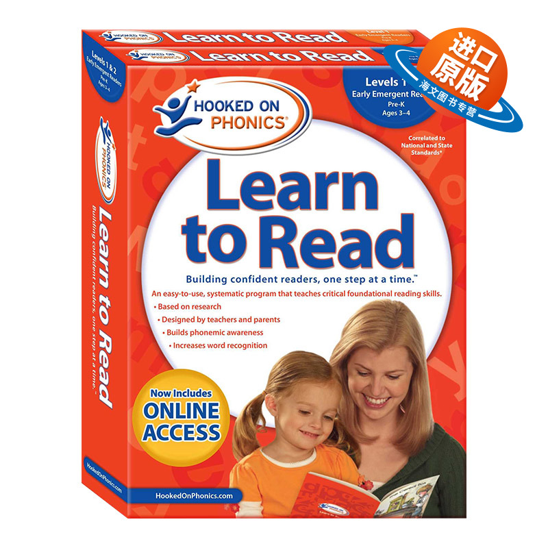 英文原版 Hooked on Phonics Learn to Read Levels 1&2 Complete 迷上语音学习阅读1-2级 英文版儿童英语辅导训练故事书进口书籍