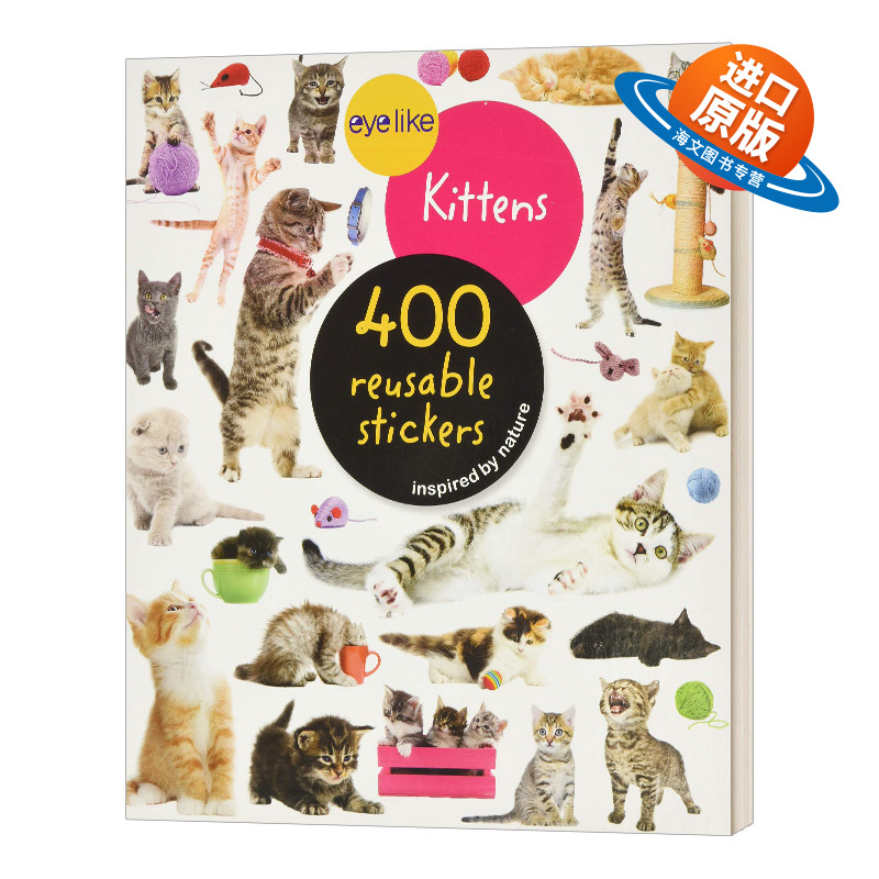 英文原版绘本 Eyelike Stickers Kittens 小猫主题贴纸书 平装 英文版 进口英语原版书籍儿童外文书