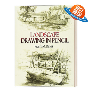 透视 英文版 铅笔风景画 Landscape Drawing 阴影 书籍 进口英语原版 Rines 英文原版 素描绘画技巧指南 Pencil 构图 Frank