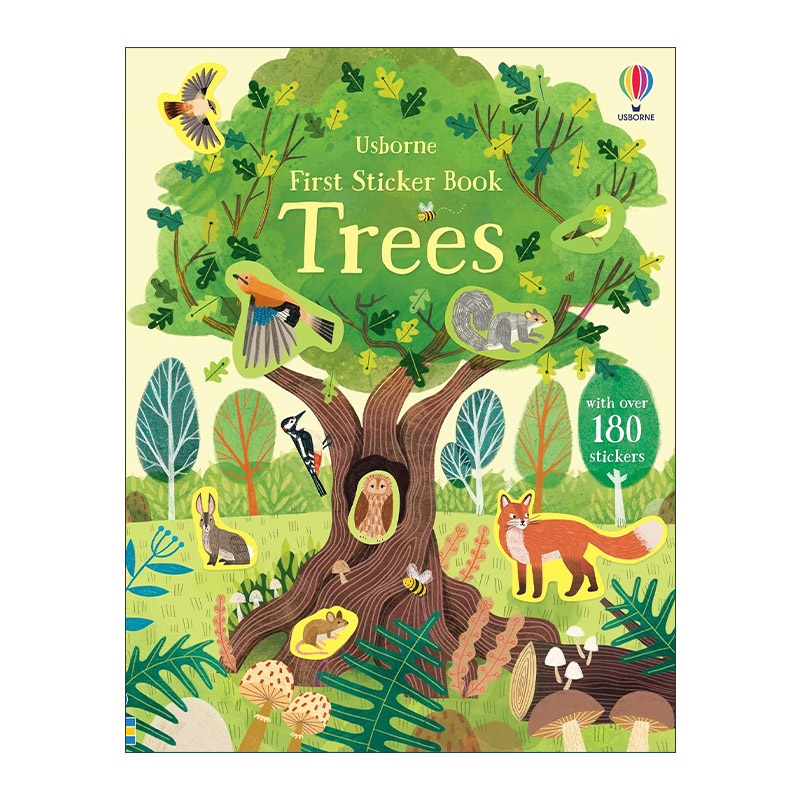 英文原版 Usborne First Sticker Book Trees 树主题贴纸书 180多张贴纸 尤斯伯恩儿童启蒙认知益智游戏 英文版 进口英语原版书籍