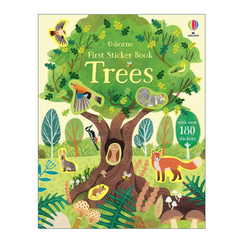 英文原版 Usborne First Sticker Book Trees 树主题贴纸书 180多张贴纸 尤斯伯恩儿童启蒙认知益智游戏 英文版 进口英语原版书籍