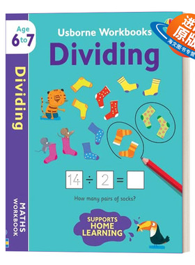 英文原版 Usborne Workbooks Dividing 6-7 尤斯伯恩除法练习册6-7岁 英文版 进口英语原版书籍