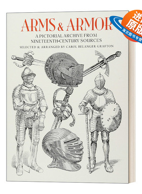 英文原版 Arms and Armor 十九世纪武器与铠甲插画 英文版 进口英语原版书籍