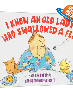 英文原版 I Know an Old Lady Who Swallowed a Fly 我认识一个吞下苍蝇的老太太 儿歌童谣 纸板书绘本 英文版 进口英语原版书籍