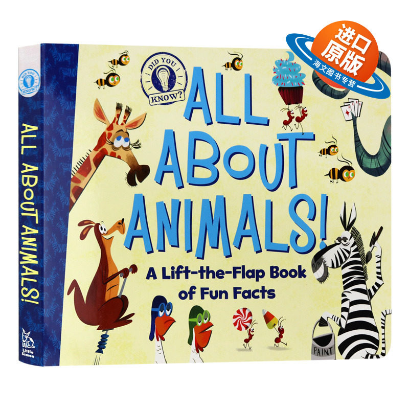 动物知识小百科 英文原版 All About Animals A Lift the Flap Book of Fun Facts 儿童英语启蒙纸板翻翻书 英文版进口原版书籍,书籍/杂志/报纸,儿童读物原版书,淘宝优惠券,粉丝福利购,淘宝优惠卷