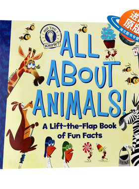 动物知识小百科 英文原版 All About Animals A Lift the Flap Book of Fun Facts 儿童英语启蒙纸板翻翻书 英文版进口原版书籍