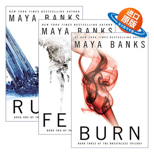 Maya 书籍 Breathless 进口英语原版 英文版 Banks 女性小说 无法呼吸三部曲3册 Trilogy The 英文原版