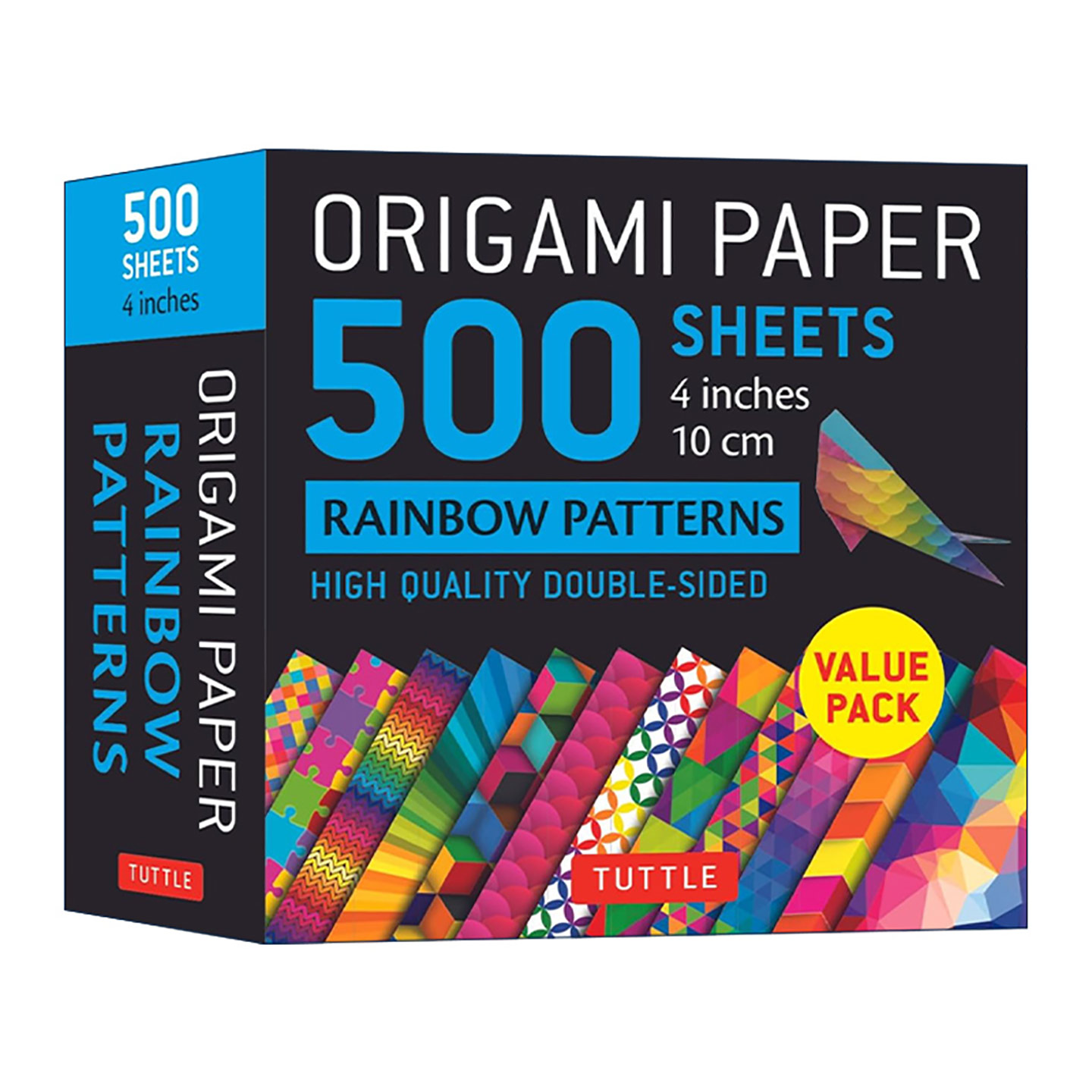 英文原版 Origami Paper 500 sheets Rainbow Patterns 4" 10 cm 彩虹图案双面折纸500张 Tuttle Publishing 进口英语原版书籍