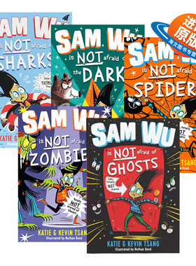 山姆不是胆小鬼系列5册 英文原版 Sam Wu Is NOT Afraid of 不怕鬼 不怕鲨鱼 不怕黑暗 不怕蜘蛛 不怕僵尸 进口儿童英语章节桥梁书