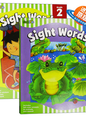 英文原版 Sight Words Grade 1-2 Flash Kids 常见词练习册一到二年级 2册 英文版 进口英语原版书籍