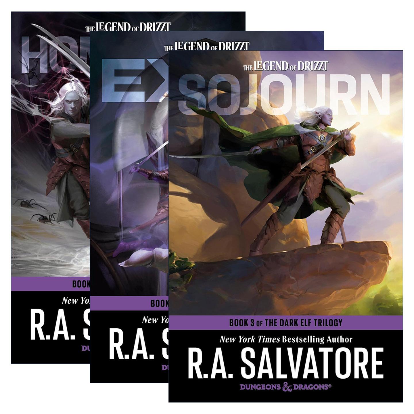 英文原版 The Dark Elf Trilogy 龙与地下城 黑暗精灵三部曲 3册 R.A. Salvatore 故土 流亡 旅居 英文版 进口英语原版书籍