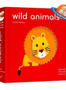 英文原版绘本 TouchThinkLearn Wild Animals 触摸思考学习 野生动物 触摸纸板书 英文版 进口英语原版书籍儿童外文书