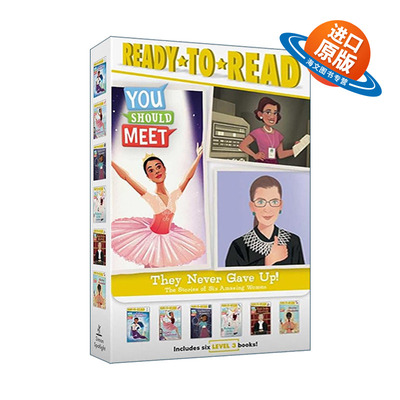 英文原版 They Never Gave Up the Stories of Six Amazing Women 准备读系列分级阅读3 伟大女性 6册盒装 Ready-to-Read Level 3