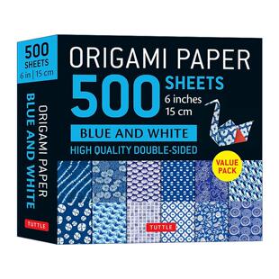 英文原版 Origami Paper 500 sheets Blue & White 6