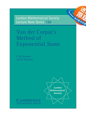 英文原版 Van der Corput's Method of Exponential Sums 范德科皮特指数和方法 伦敦数学会讲义系列 英文版 进口英语原版书籍