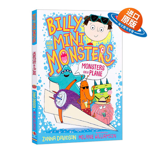 英文原版 Billy and the Mini Monsters Monsters on a Plane 比利和迷你怪兽们 怪兽坐飞机 全彩儿童幽默桥梁章节书 正版进口