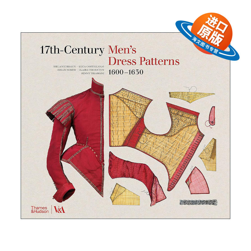 英文原版 17Th-Century Men's Dress Patterns 1600 - 1630 十七世纪男装图案 时尚服装设计书 精装 英文版 进口英语原版书籍