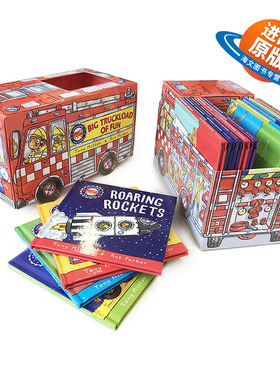 神奇的机器14册盒装 英文原版 Amazing Machines Big Truckload of Fun 精装全彩图画书 消防车 飞机 火箭 英文版交通工具科普绘本