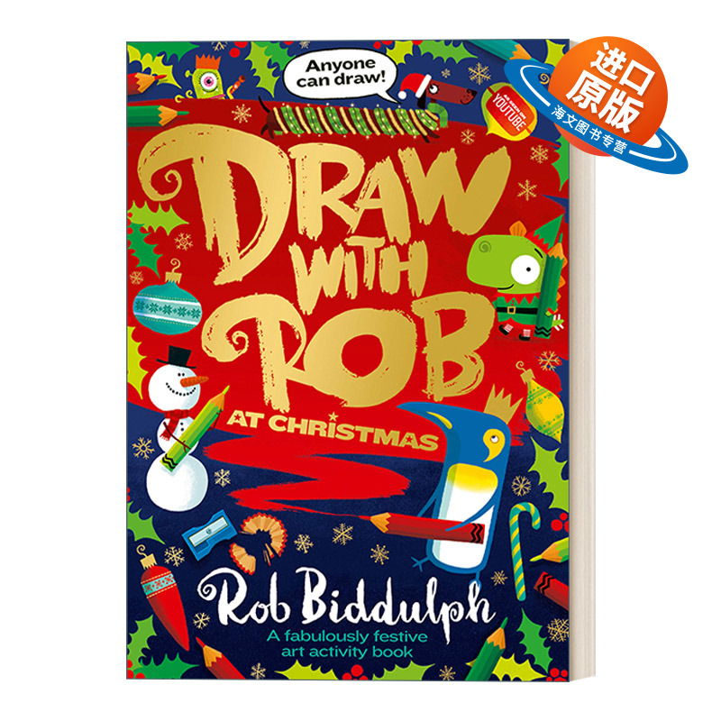 英文原版 Draw With Rob at Christmas 和罗伯比达尔夫一起画画 圣诞节 英文版 进口英语原版书籍