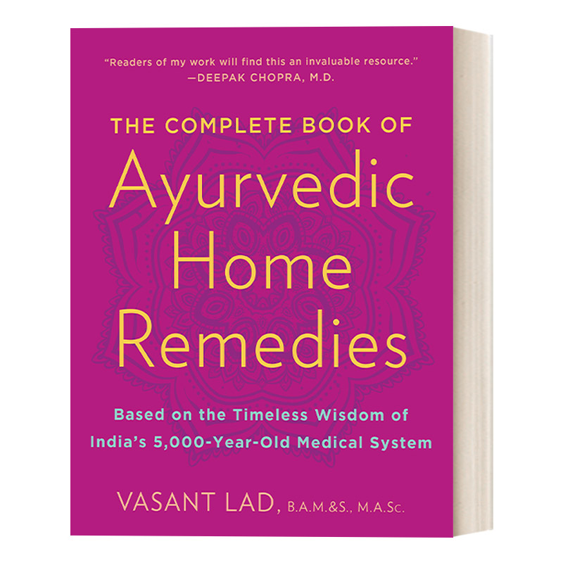 英文原版 The Complete Book of Ayurvedic Home Remedies阿育吠陀家庭疗法印度 Vasant Lad英文版进口英语原版书籍-封面