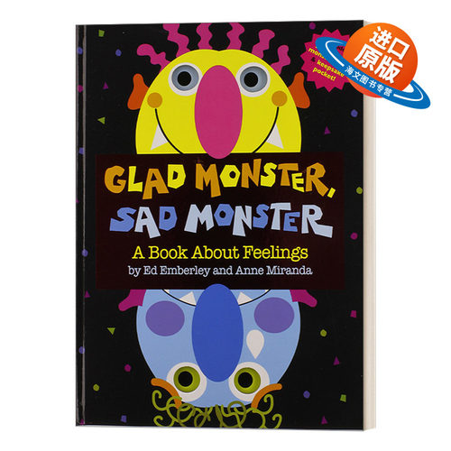 英文原版绘本 Glad Monster Sad Monster 情绪小怪兽 精装洞洞书 英文版 进口英语原版书籍