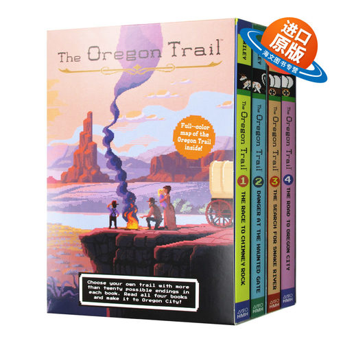 英文原版 The Oregon Trail 俄勒冈之旅4本套 送海报地图 套装 Jesse Wiley 英文版 进口英语原版书籍儿童外文书