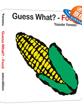 英文原版 Guess What-Food? 猜猜看 幼儿创意想象力绘本 Yusuke Yonezu 创意大师洞洞翻翻启蒙纸板书 Minedition 英文版 进口书