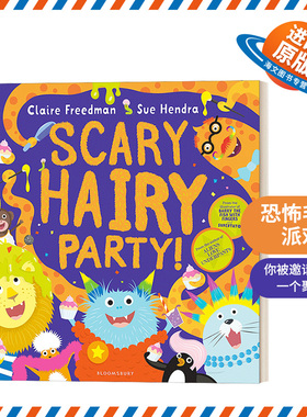 英文原版 Scary Hairy Party 恐怖毛毛派对 名家Sue Hendra插画 英文版 进口英语原版书籍