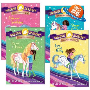 英文原版 Unicorn Academy Treasure Hunt 独角兽学院寻宝系列4册 儿童章节桥梁故事书 Julie Sykes 英文版 进口英语原版书籍