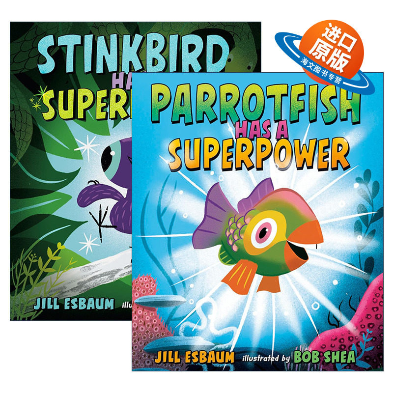 英文原版 Parrotfish/Stinkbird Has a Superpower系列2册 鹦嘴鱼/麝雉有种超能力 儿童精装科普绘本 英文版 进口英语原版书籍