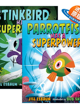 英文原版 Parrotfish/Stinkbird Has a Superpower系列2册 鹦嘴鱼/麝雉有种超能力 儿童精装科普绘本 英文版 进口英语原版书籍