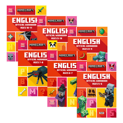 英文原版 Minecraft English Ages 5-6-7-8-9-10-11 Official Workbook 我的世界官方英语练习册5-11岁6册 英文版 进口英语书籍