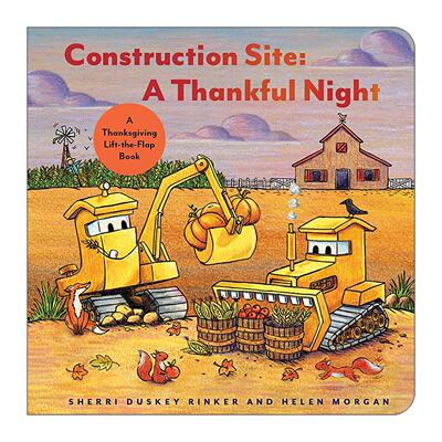英文原版 Construction Site A Thankful Night 建筑工地 一个感恩的夜晚 精装 感恩节翻翻书 英文版 进口英语原版书籍