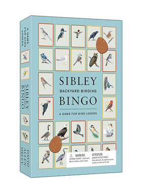 英文原版 Sibley Backyard Birding Bingo 西布利后院观鸟棋盘游戏 50种经典北美鸟类图 英文版 进口英语原版书籍
