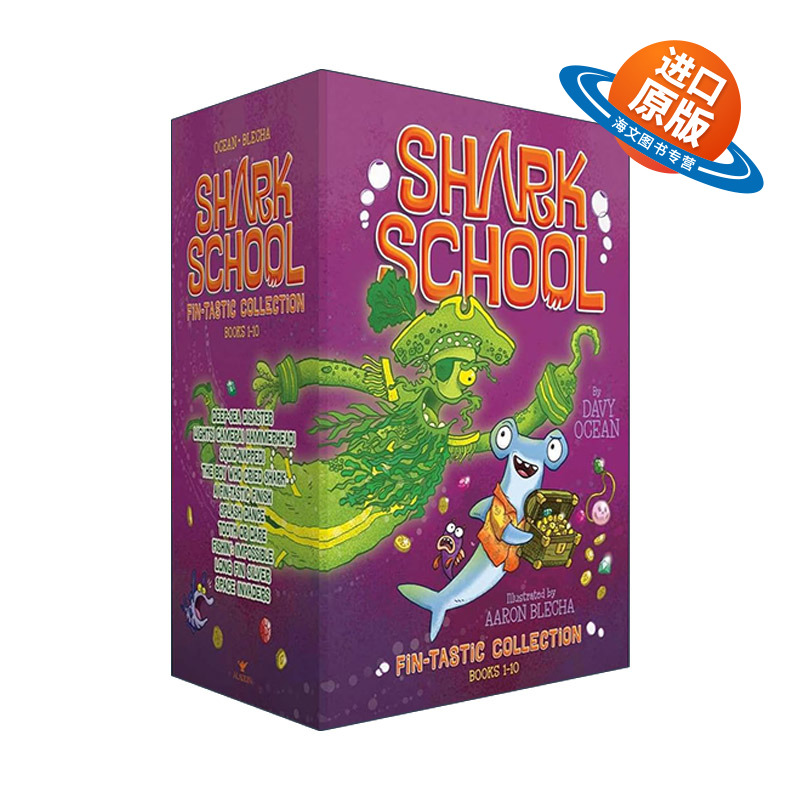英文原版 Shark School Fin-tastic Collection Books 1-10 鲨鱼学校1-10册盒装 英文版 进口英语原版书籍