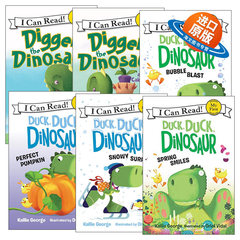 英文原版 My First I Can Read级别6册 Dinosaur 恐龙和蛋糕 泡沫爆破 完美的南瓜 春天的微笑 雪地惊喜 英文版 进口英语原版书籍