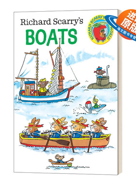 英文原版 Richard Scarry's Boats Richard Scarry's Busy World 理查德·斯凯瑞的船 绘本 英文版 进口英语原版书籍儿童外文书