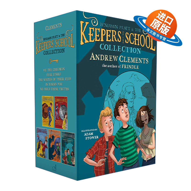 英文原版 Benjamin Pratt the Keepers of the School Collection Boxed Set 本杰明拉特和学校守护者5册盒装 粉灵豆作者 英文版