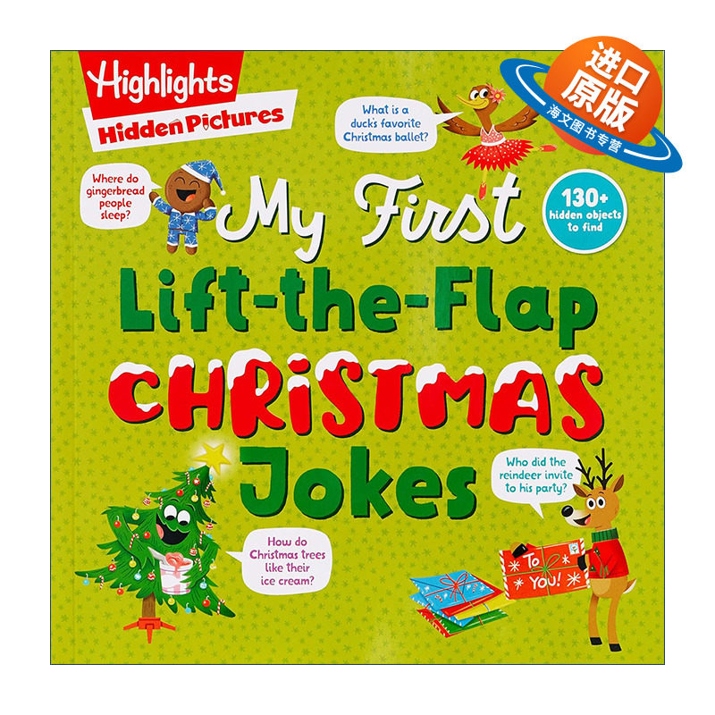 英文原版 Hidden Pictures My First Lift-the-Flap Christmas Jokes 隐藏图片 亮点圣诞节笑话 儿童亲子益智游戏活动书 词汇学习