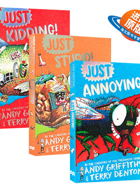 英文原版 Just Annoying/Just Kidding/Just Stupid 儿童搞笑幽默章节故事书3册 英文版 进口英语原版书籍
