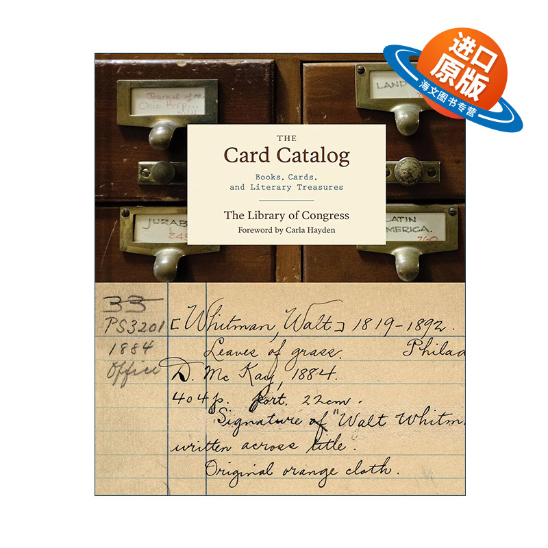 英文原版 Card Catalog 卡片式目录 200多张经典文学原始目录卡的全彩图像 精装 美国国会图书馆 英文版 进口英语原版书籍
