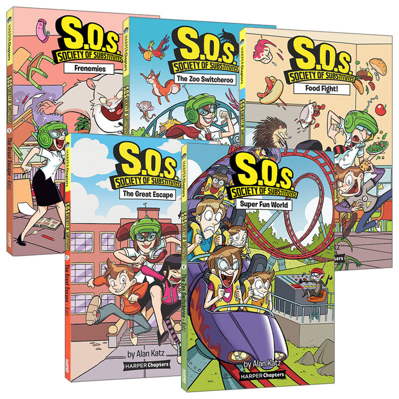 英文原版 S.O.S. Society of Substitutes 01-05 请救援 替补社团 替代品协会1-5册 奇幻冒险初级章节书桥梁书 英文版进口书籍