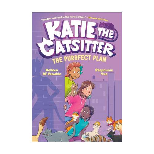 英文原版 Katie the Catsitter 4 The Purrfect Plan 爱猫的凯蒂系列4 全彩漫画绘本图画书 幽默爆笑 适合女孩 小学生英文课外阅读