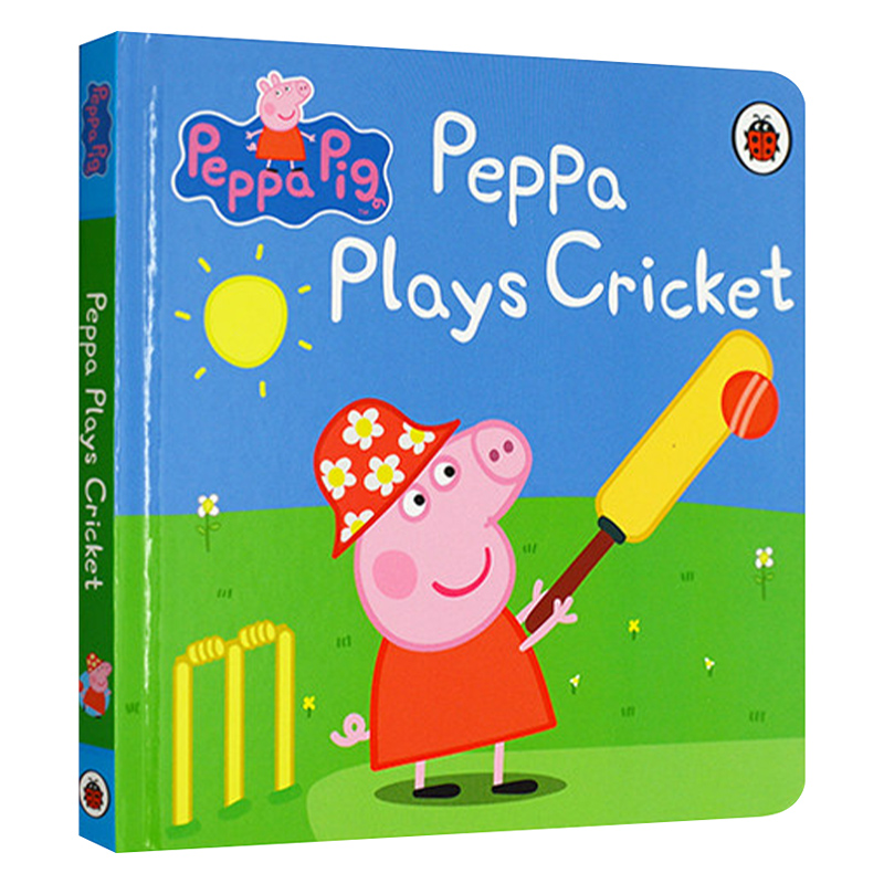 英文原版 Peppa Pig Peppa Plays Cricket 小猪佩奇打板球 纸板书 绘本 英文版 进口英语原版书籍