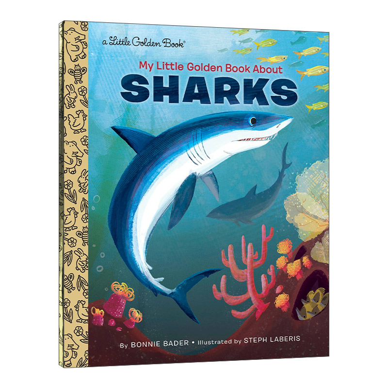 英文原版绘本 My Little Golden Book About Sharks 鲨鱼 兰登书屋精装小金书 英文版 进口英语原版书籍