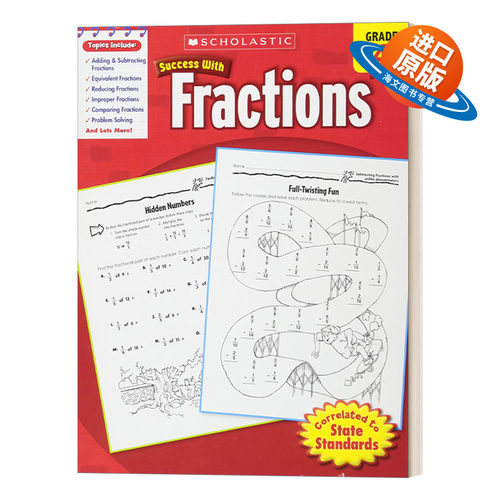 英文原版 Scholastic Success with Fractions  Grade 4 学乐成功系列分数练习册 四年级 英文版 进口英语原版书籍